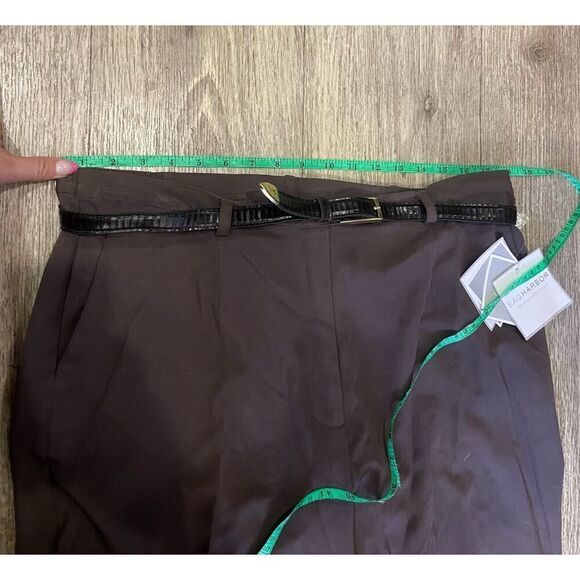 Sag Harbor Brown Comfort Stretch Dress Pants with Belt 16 New - Picture 5 of 6